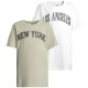 тениска,мъжки,тениски,дамски,тениски,urban,classics,new,york,&,los,angeles,college,short,sleeve,t,shirt,2,units,green,white,(white,soft,salvia)