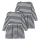 рокля,дамски,поли,и,рокли,name,it,vivia,mini,long,sleeve,short,dress,2,units,refurbished,white,blue,(dark,sapphire,pack,w.,dark,sapphire,stripes)