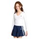 тениска,мъжки,тениски,дамски,тениски,adidas,originals,slim,mini,rib,wrap,top,long,sleeve,v,neck,t,shirt,white,(white)
