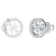 бижутерия,guess,4,love,4g,flowers,studs,earrings,clear,(silver)