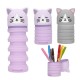 канцеларски,принадлежности,topmodel,silicon,tube,blooming,kitty,pencil,case,purple,(grey,purple)