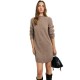 рокля,дамски,поли,и,рокли,pepe,jeans,adami,long,sleeve,short,dress,brown,(dark,stone,beige)
