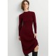 рокля,дамски,поли,и,рокли,pepe,jeans,anna,long,sleeve,long,dress,red,(bordeaux,red)