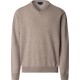 блуза,мъжки,пуловери,дамски,пуловери,façonnable,merino,v,neck,sweater,grey,(grain,beige)