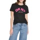 тениска,мъжки,тениски,дамски,тениски,dkny,arched,short,sleeve,t,shirt,black,(black,festive,pink)