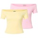 тениска,мъжки,тениски,дамски,тениски,urban,classics,organic,off,shoulder,short,sleeve,t,shirt,2,units,multicolor,(blushed,rose,pale,yellow)