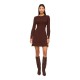 рокля,дамски,поли,и,рокли,vila,kerry,long,sleeve,short,dress,brown,(coffee,bean)