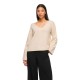 блуза,мъжки,пуловери,дамски,пуловери,vila,liga,v,neck,sweater,beige,(birch,detail,lace,white,allysum)