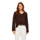 блуза,мъжки,пуловери,дамски,пуловери,vila,liga,v,neck,sweater,brown,(coffee,bean,detail,melange)