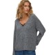 блуза,мъжки,пуловери,дамски,пуловери,vero,moda,berry,lace,v,neck,sweater,grey,(medium,grey,melange,detail,black,lace)