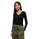 тениска,мъжки,тениски,дамски,тениски,tommy,jeans,essential,rib,slim,fit,long,sleeve,v,neck,t,shirt,black,(black)