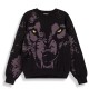 блуза,мъжки,пуловери,дамски,пуловери,grimey,wild,one,knit,sweatshirt,black,(black)