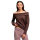 блуза,мъжки,пуловери,дамски,пуловери,superdry,bardot,knitted,jumper,sweater,brown,(chestnut,brown)