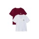 тениска,мъжки,тениски,дамски,тениски,calvin,klein,lv047c906g,short,sleeve,v,neck,t,shirt,2,units,red,white,(bright,white,rhododendron)