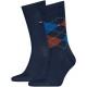 чорапи,мъжки,чорапи,дамски,чорапи,tommy,hilfiger,check,socks,2,pairs,blue,(chestnut,navy)