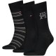 чорапи,мъжки,чорапи,дамски,чорапи,tommy,hilfiger,monogram,stripe,socks,3,pairs,black,(black)
