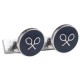 бижутерия,silbon,embossed,racket,cufflinks,silver,(navy,blue)