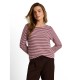 тениска,мъжки,тениски,дамски,тениски,tom,tailor,structured,3,4,sleeve,t,shirt,light,pink,preppy,plum,stripe
