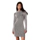 рокля,дамски,поли,и,рокли,calvin,klein,jeans,lv047h376g,long,sleeve,short,dress,grey,(black,combo)