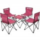 kirkjubØur®,stjärna,pack,of,5,camping,chairs,with,table,wine,red