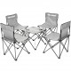 kirkjubØur®,stjärna,pack,of,5,camping,chairs,with,table,gray